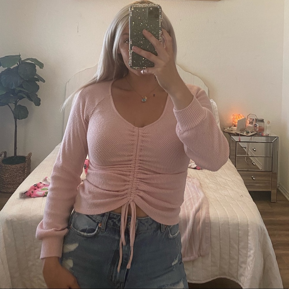 Light Pink Scrunch Top Small